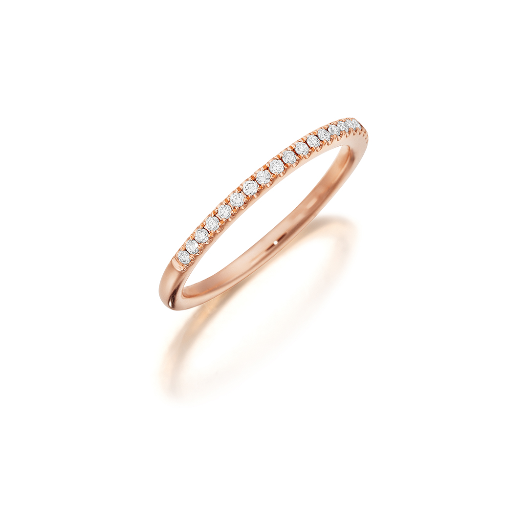 Henri Daussi 14K Rose Gold and Diamond Band - 919