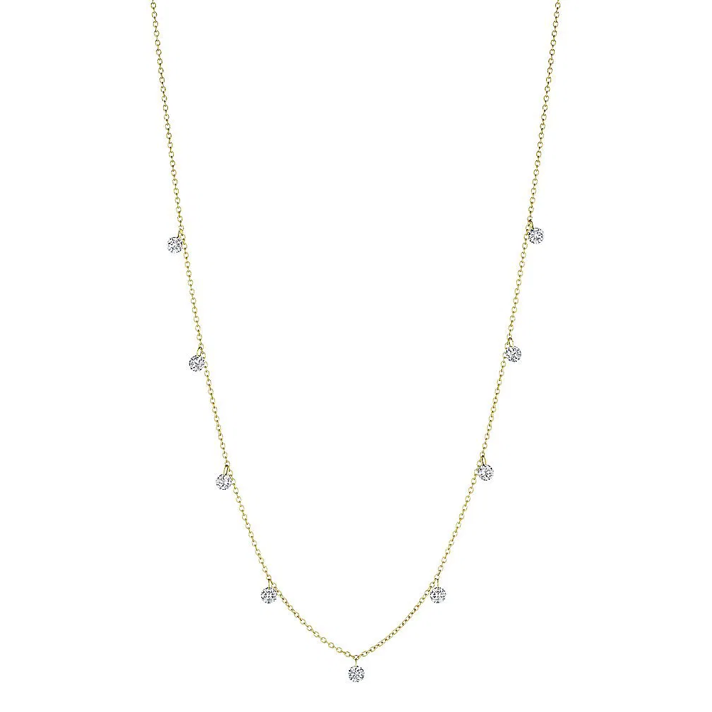 Penny Preville 18K Yellow Gold Moderne Deco Diamond Necklace