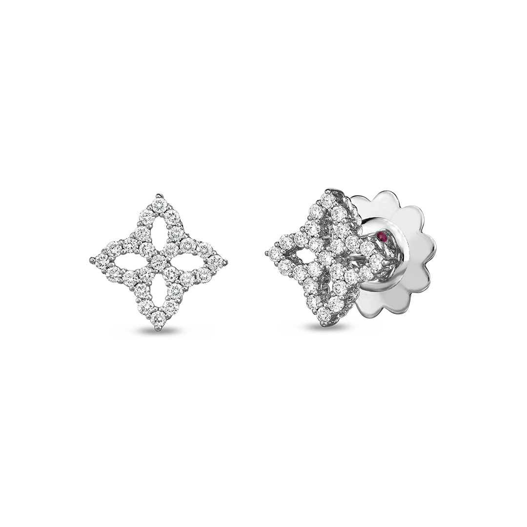Roberto Coin 18K White Gold Diamond Princess Earrings