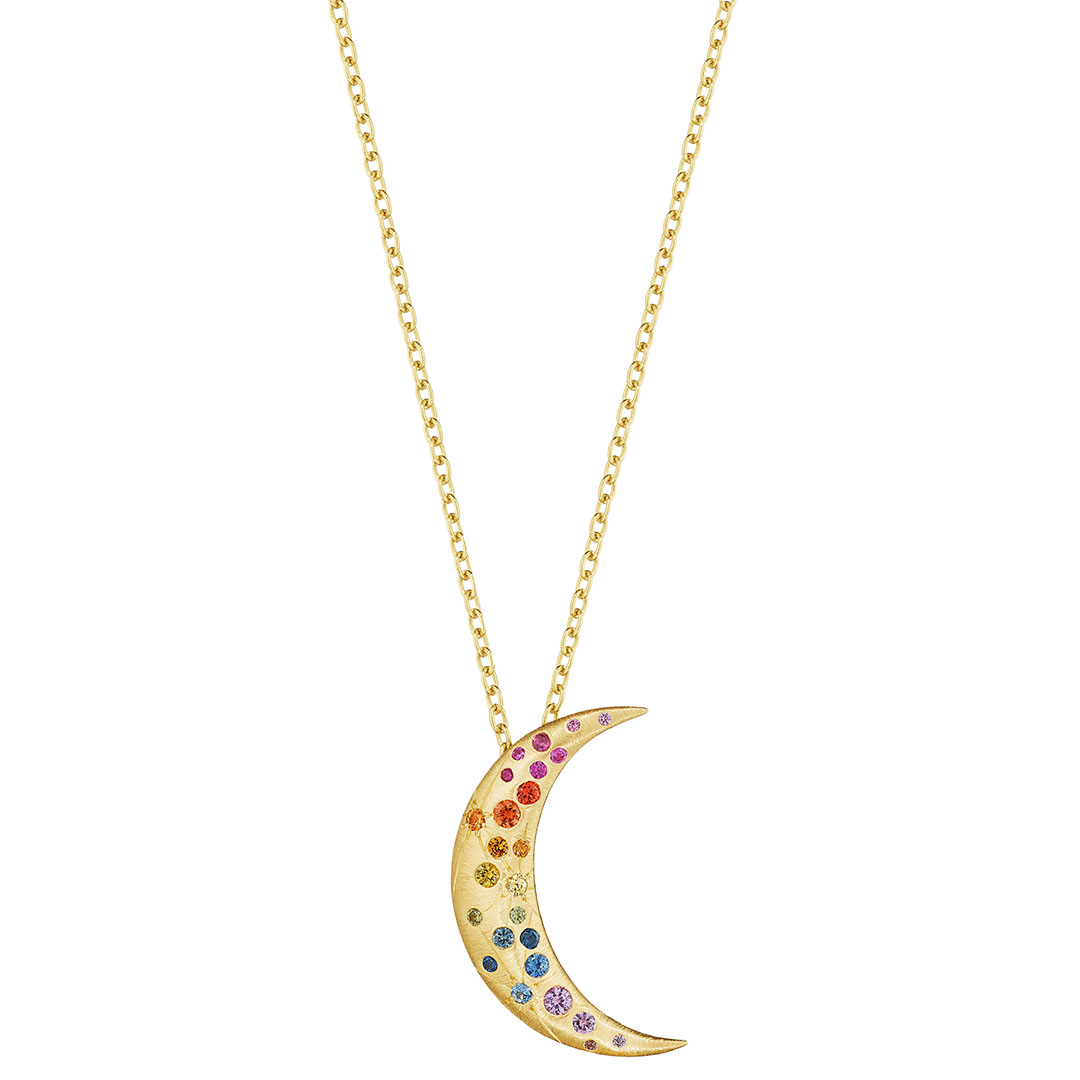 Penny Preville 18K Yellow Gold Galaxy Rainbow Sapphire Necklace