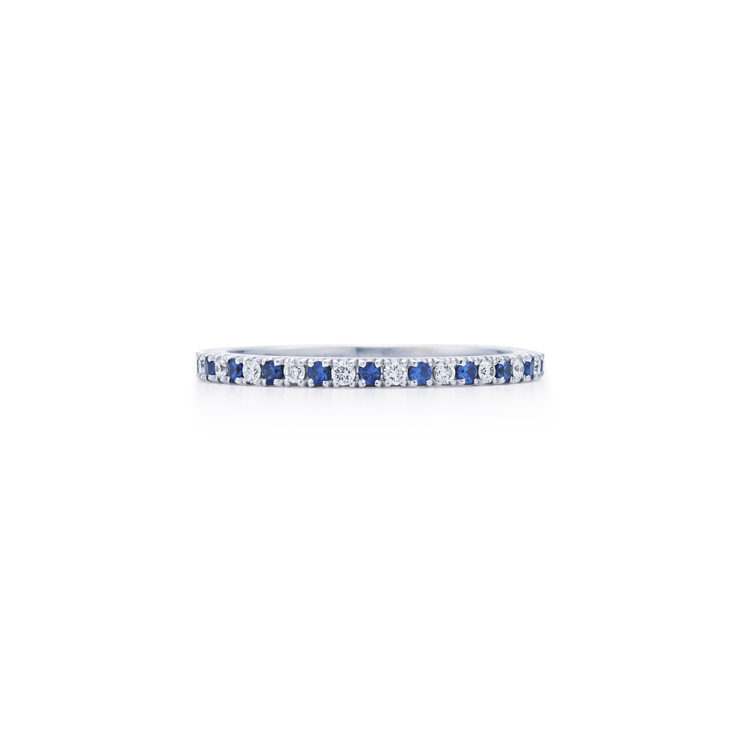 Kwiat 18K White Gold Stackable Blue Sapphire and Diamond Eternity Band