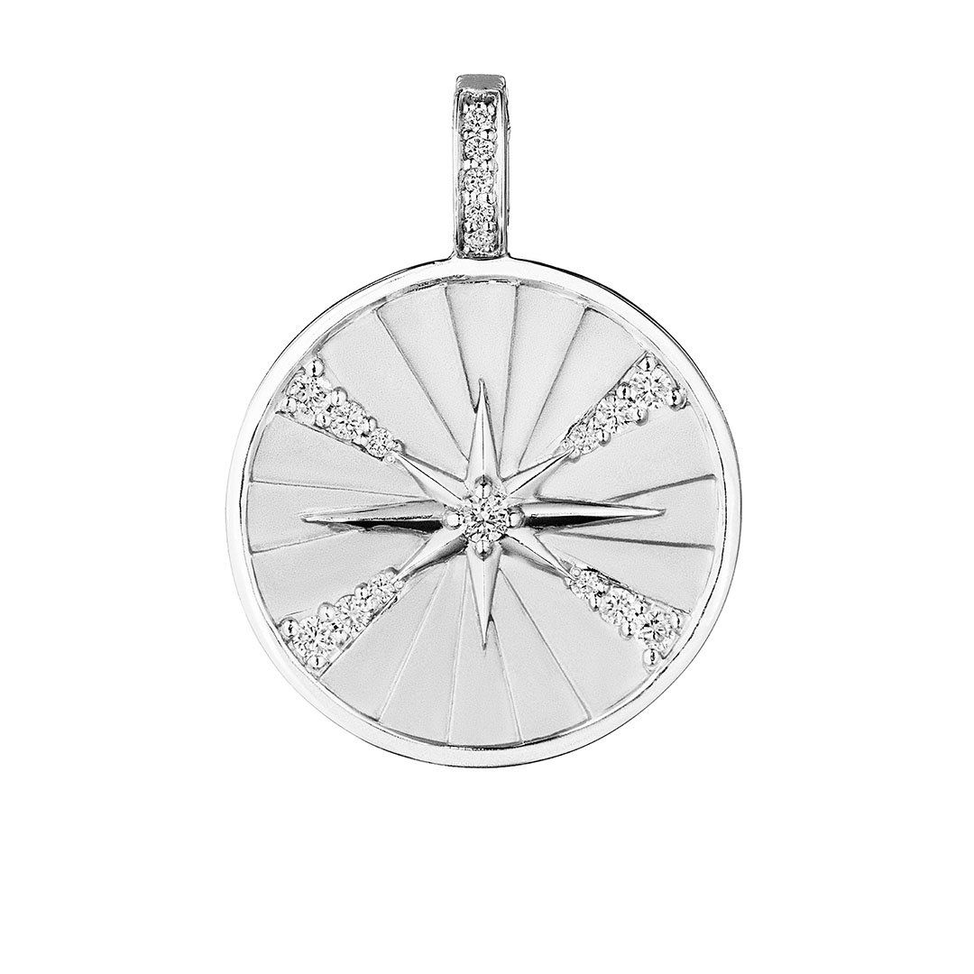 Penny Preville 18K White Gold Starburst Diamond Medallion