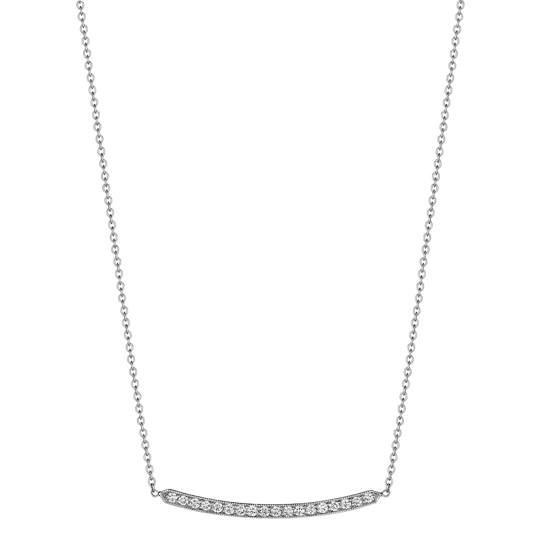 Penny Preville 18K White Gold Diamond Bar Necklace