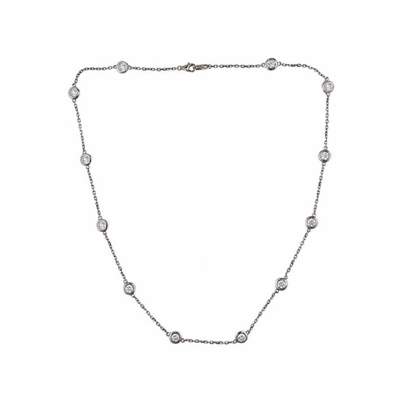 14K White Gold Diamonds by the Yard Necklace