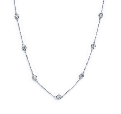 14K White Gold Diamonds by the Yard Necklace