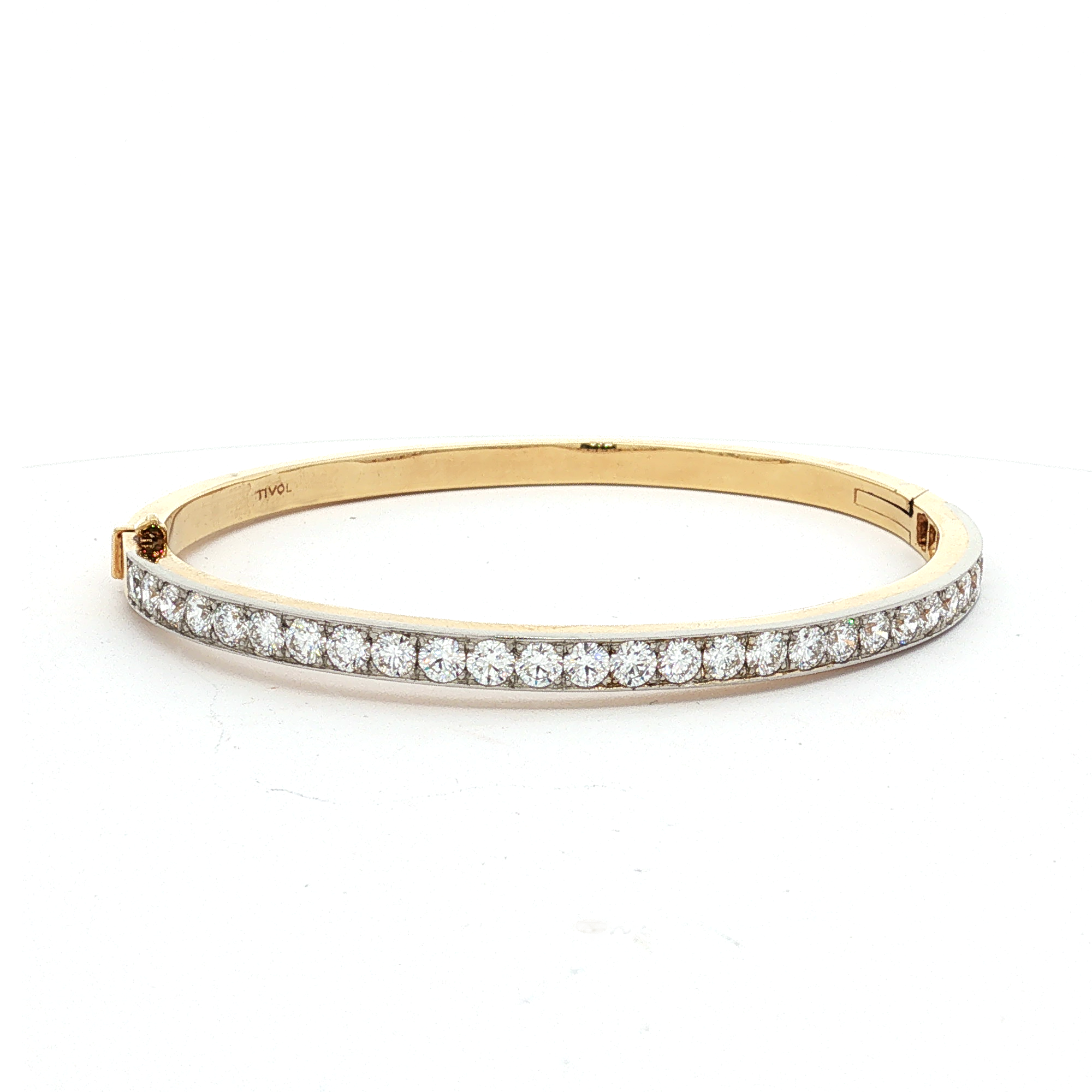 Platinum and 18K Yellow Gold Bangle Bracelet - 1015