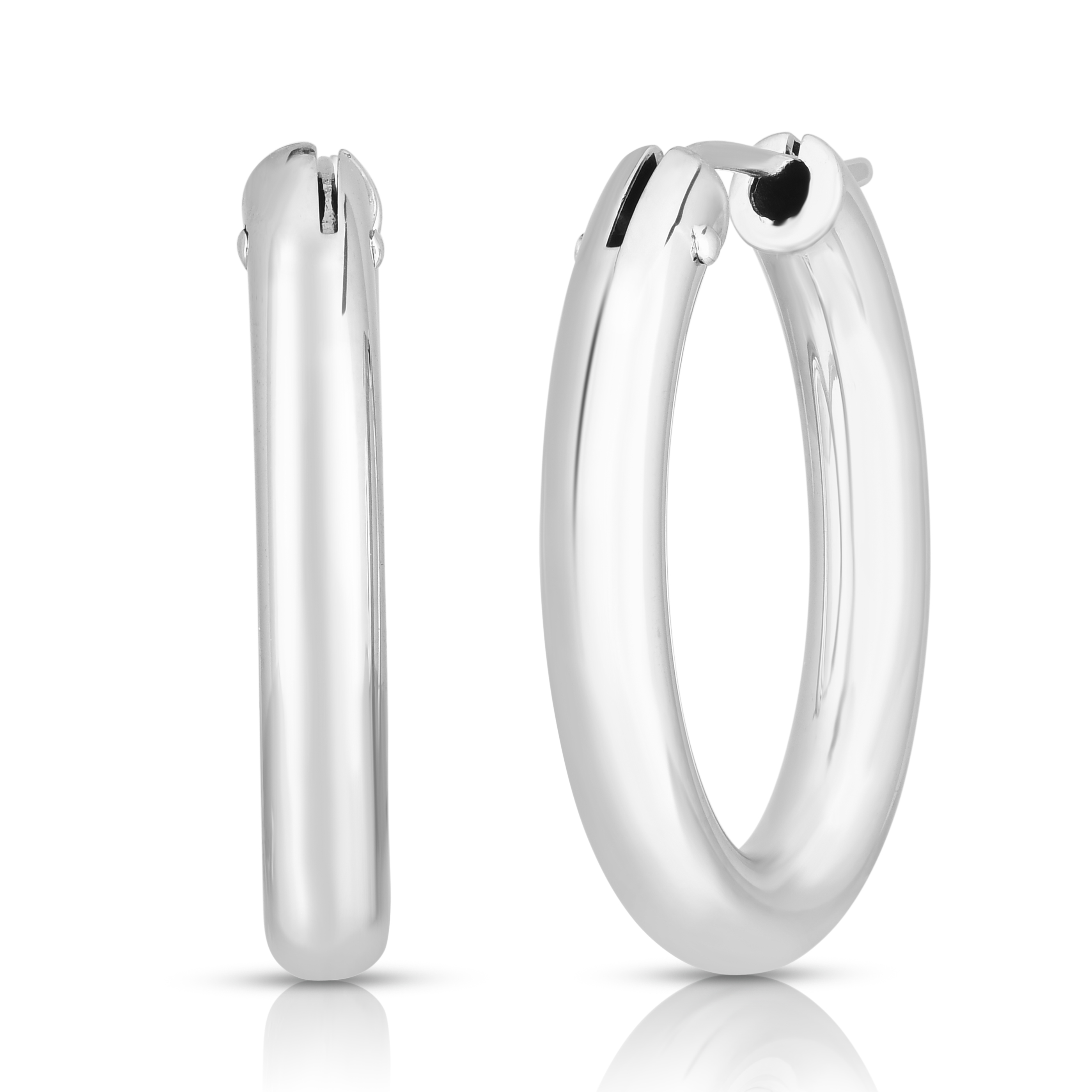 Roberto Coin 18K White Gold 24mm Hoop Earrings
