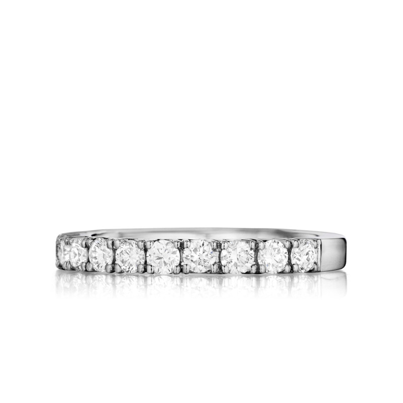 Henri Daussi 18K White Gold Diamond Band - 1054