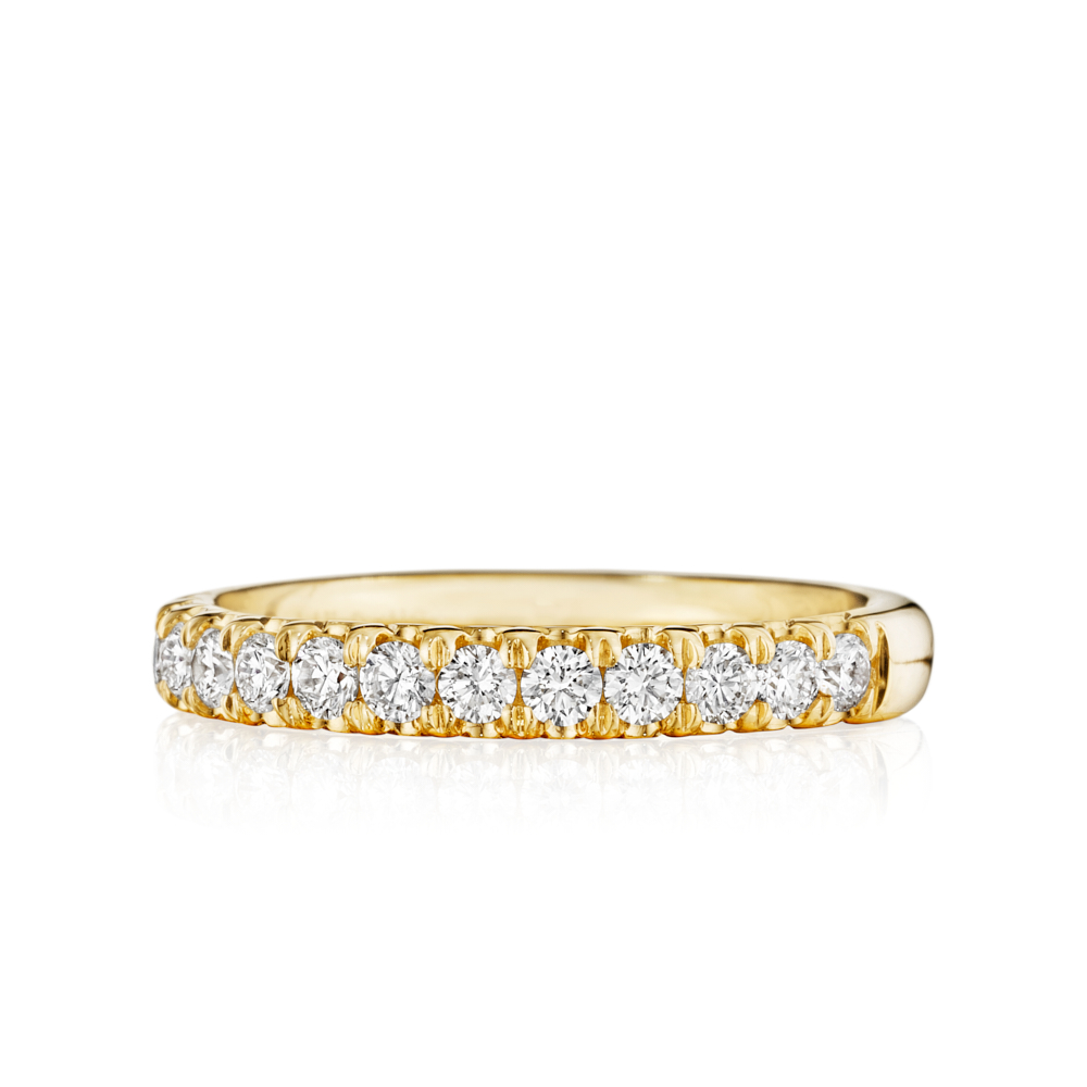 Henri Daussi 14K Yellow Gold Diamond Band