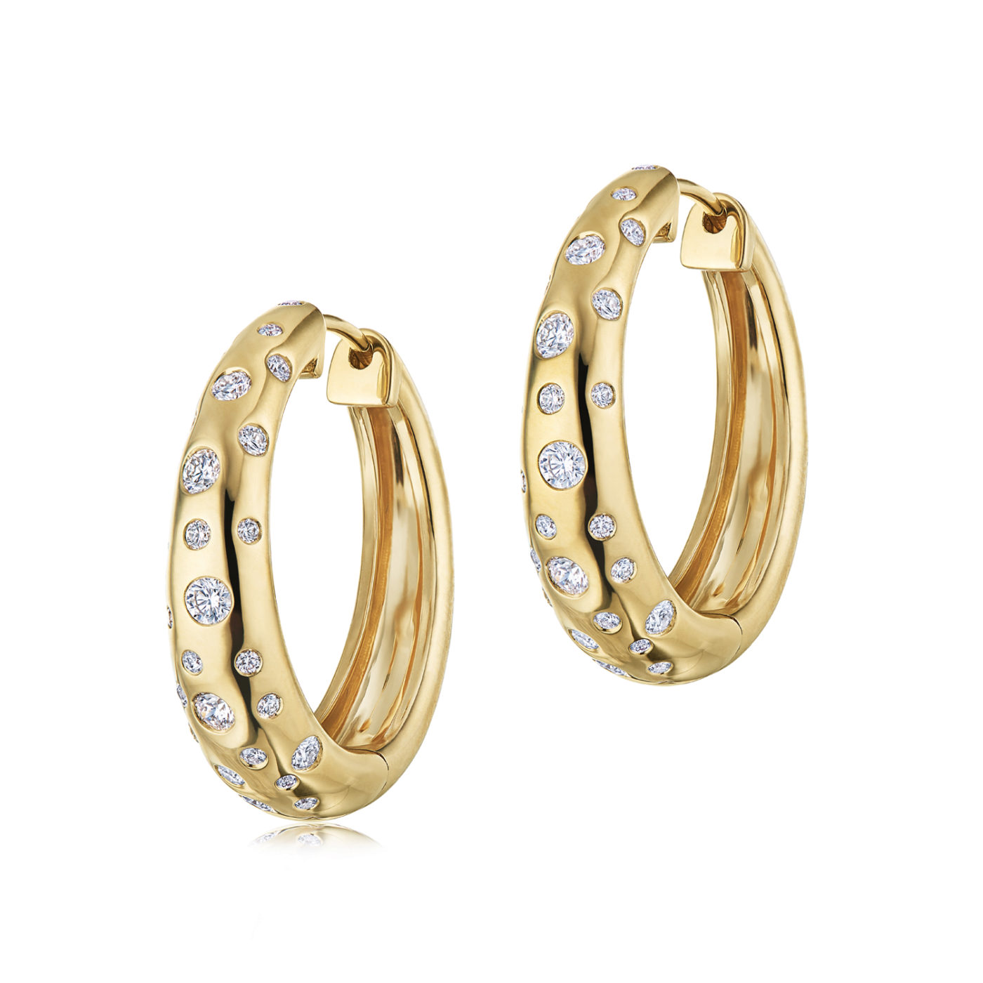 Kwiat 18K Yellow Gold Diamond Hoop Earrings