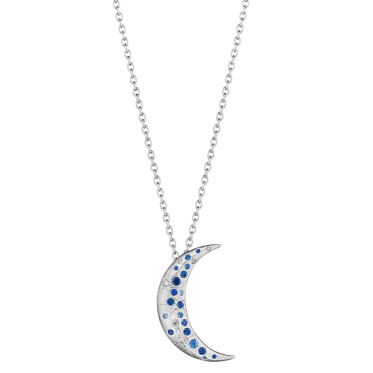 Penny Preville 18K White Gold Blue Sapphire Galaxy Necklace