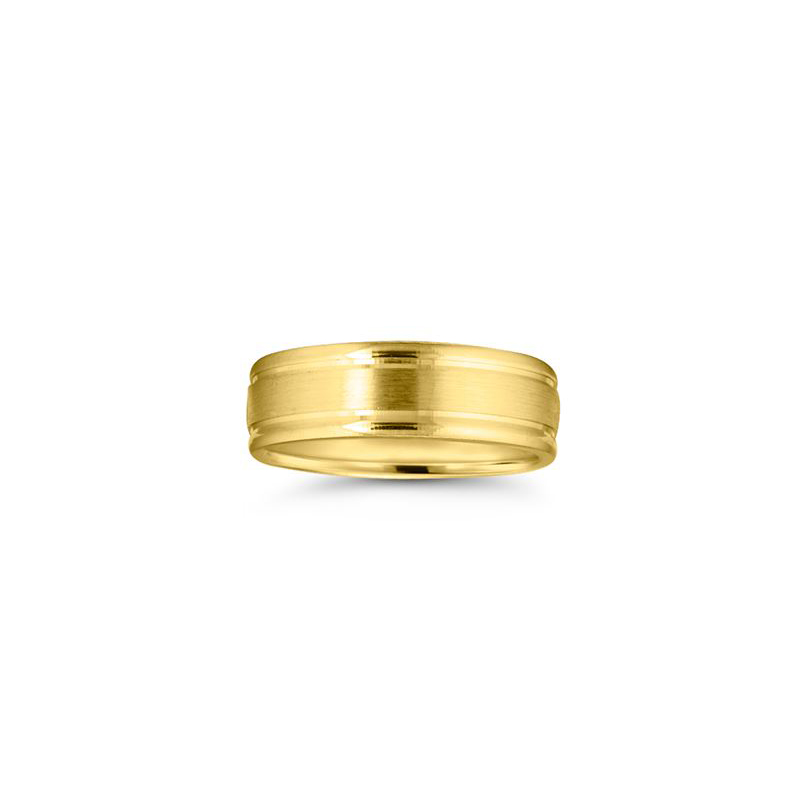 18K Yellow Gold 7mm Wedding Band - 1090
