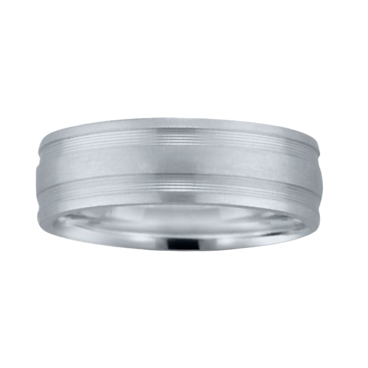 18K White Gold 7mm Wedding Band