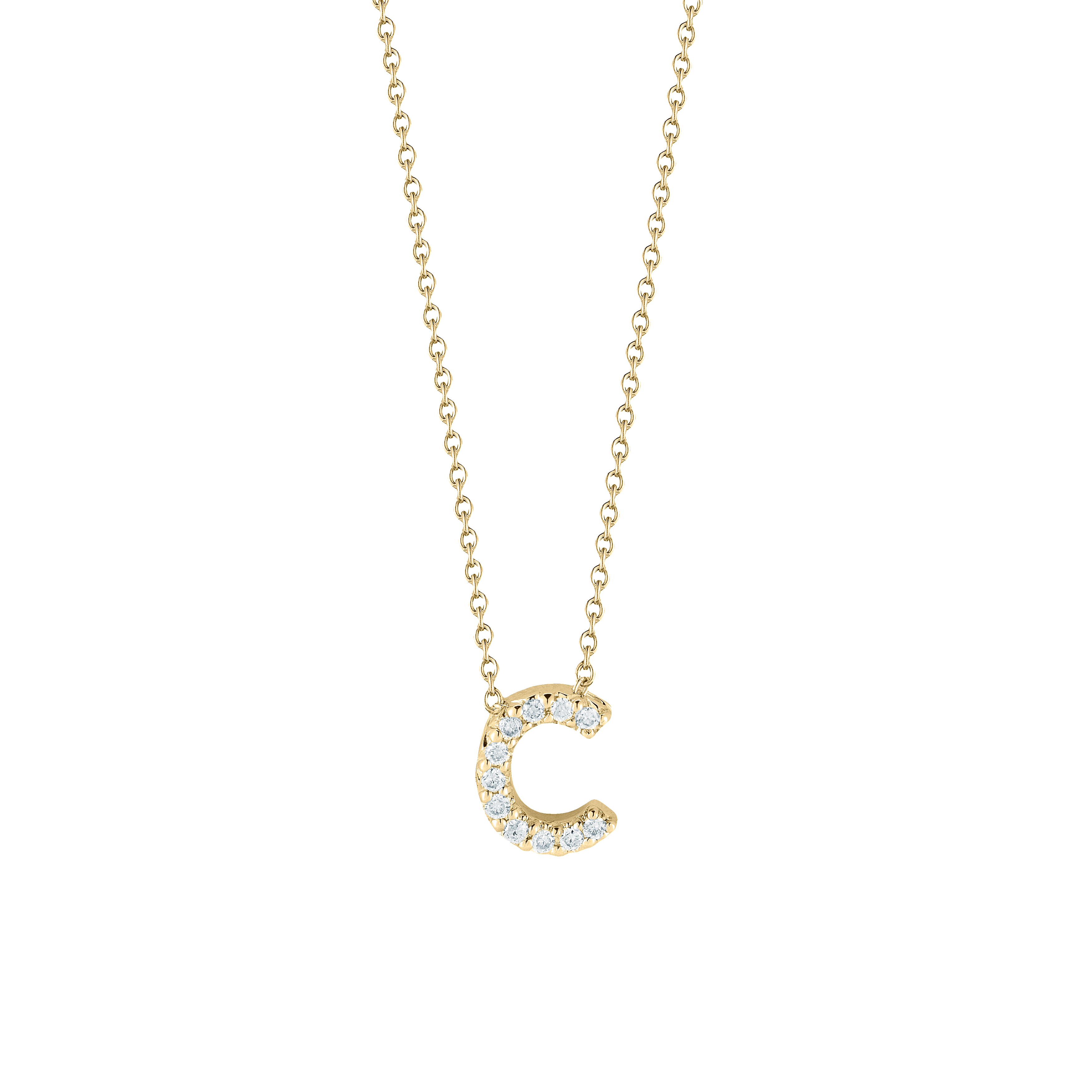 Roberto Coin 18K Yellow Gold Tiny Treasures Diamond Initial Necklace