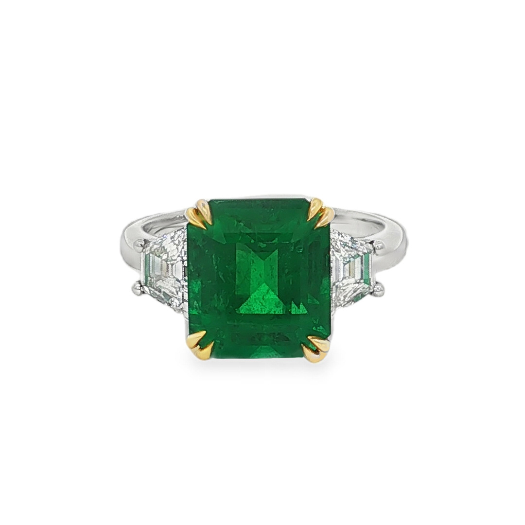 Platinum Emerald and Diamond Ring - FROM RT11745E