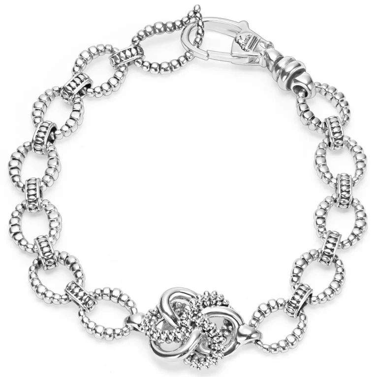 LAGOS Sterling Silver Caviar Love Knot Link Bracelet