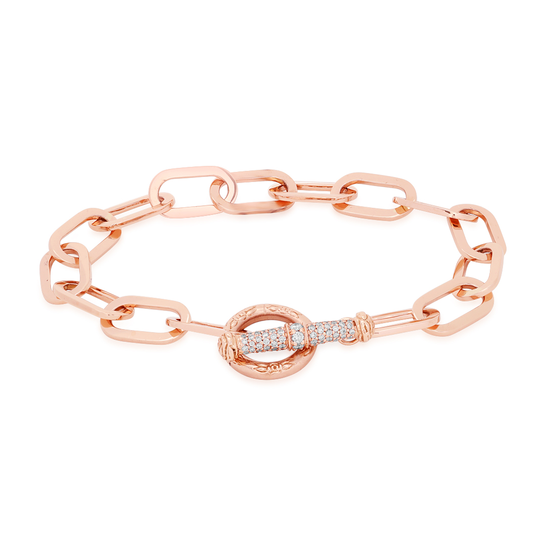 Penny Preville 18K Rose Gold Links Toggle Bracelet