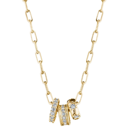 Penny Preville 18K Yellow Gold Links Diamond Charm Necklace