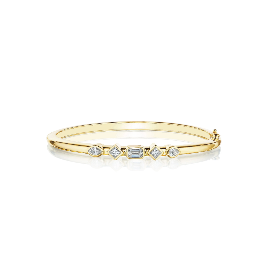 Penny Preville 18K Yellow Gold Amulet Diamond Bangle