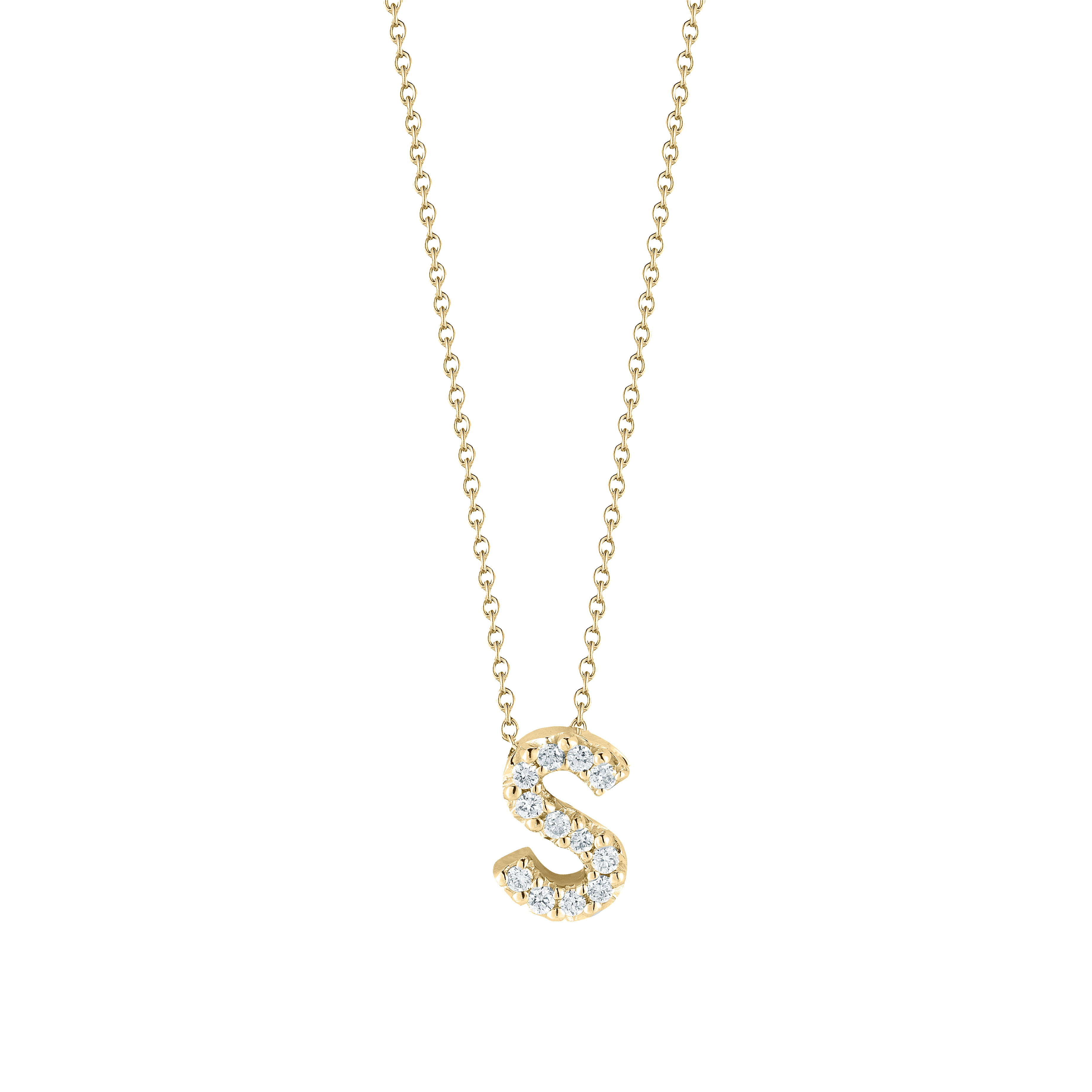 Roberto Coin 18K Yellow Gold Tiny Treasures Diamond Initial Necklace
