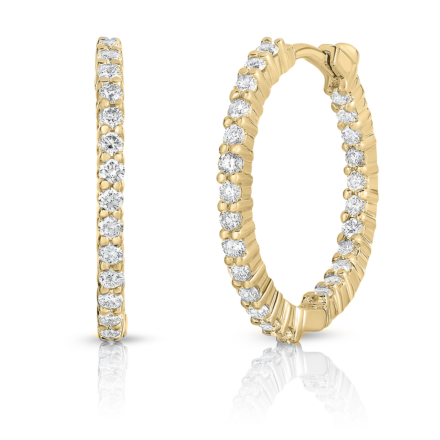 Roberto Coin 18K Yellow Gold 22mm Inside Outside Hoop Earrings