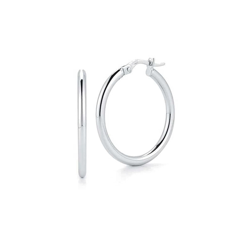 Roberto Coin 18K White Gold Perfect Hoop Earrings