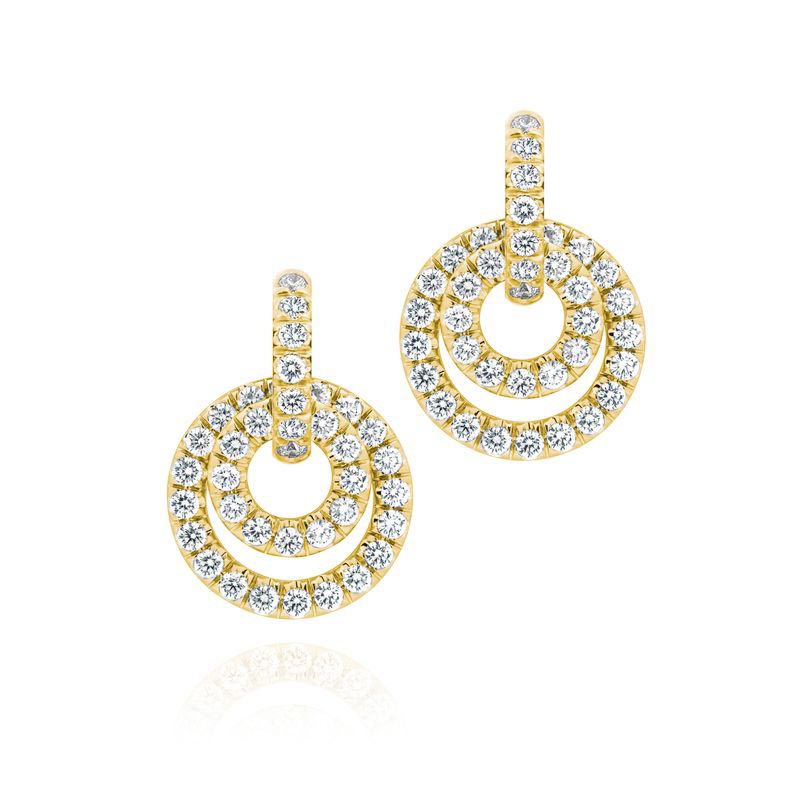 Gumuchian Fils 18K Yellow Gold Moon Phase Diamond Earrings
