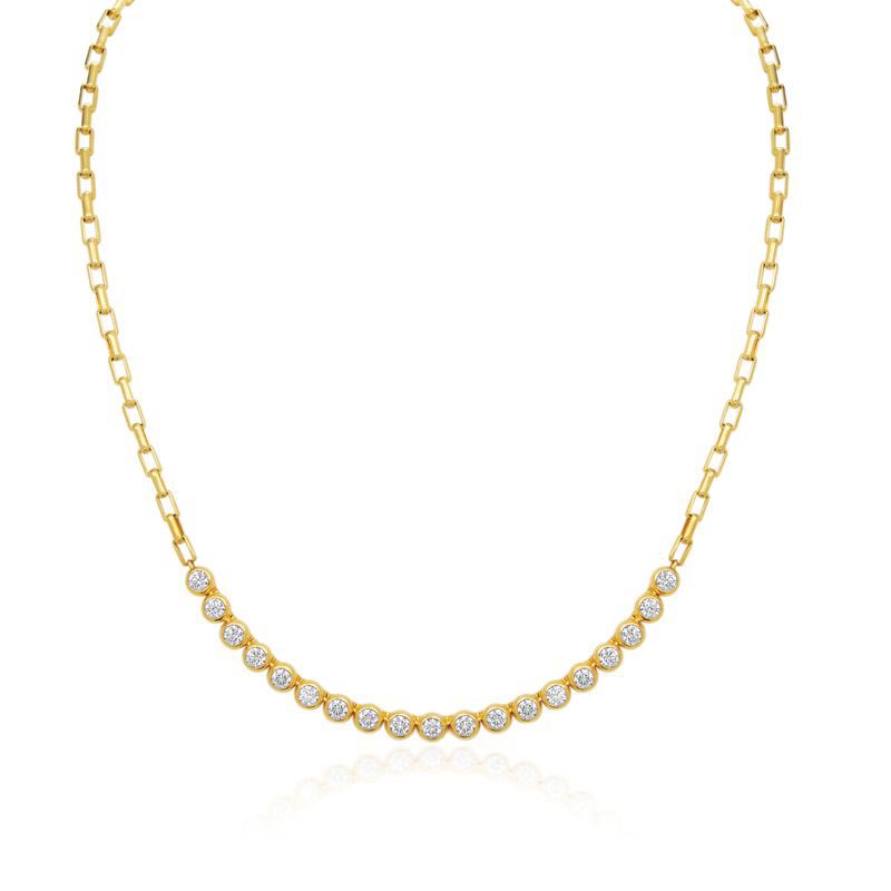 Gumuchian Fils 18K Yellow Gold Moonlight Diamond Bar Necklace - N 400 2.9Y
