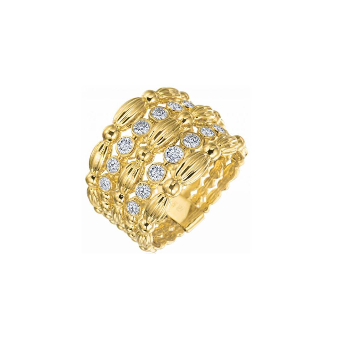 Gumuchian Fils 18K Yellow Gold Nutmeg Five Row Diamond Ring - R 842 Y