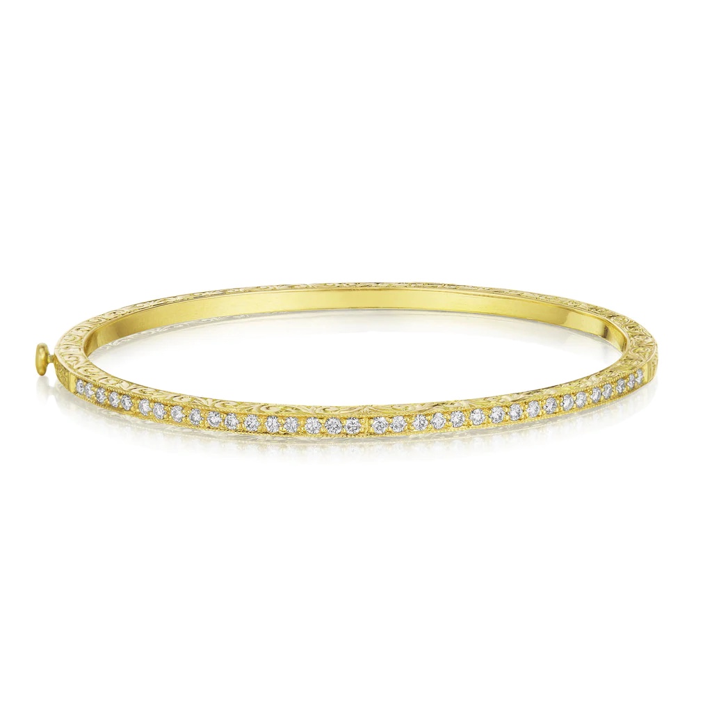 Penny Preville 18K Yellow Gold Diamond Bangle Bracelet