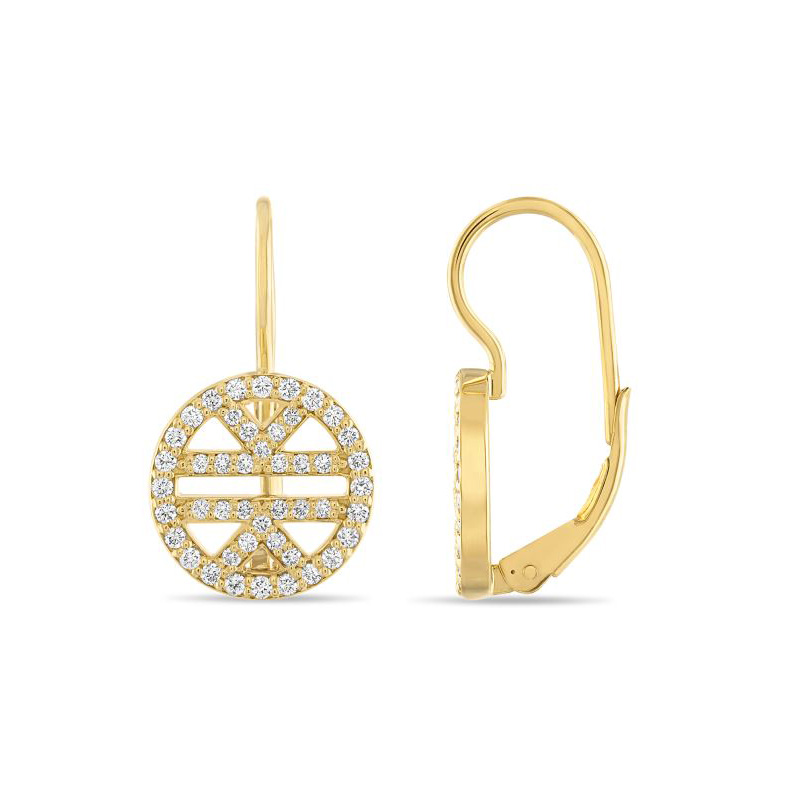 Brady Legler 18K Yellow Gold Diamond Dangle Earrings