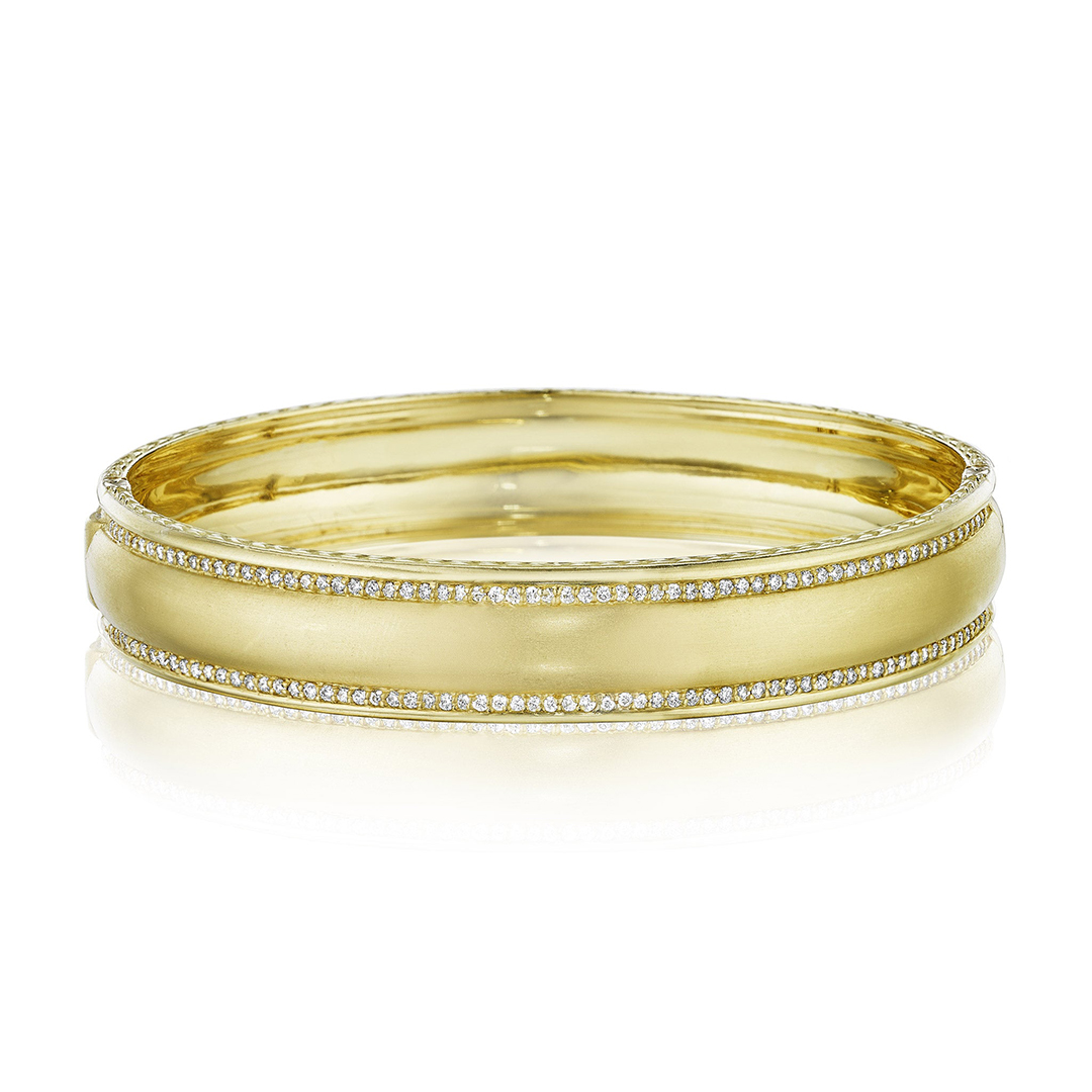 Penny Preville 18K Yellow Gold Bracelet With Diamond Edges - B7540GDIA