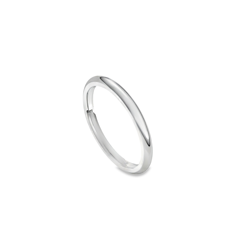 18K White Gold Wedding Band