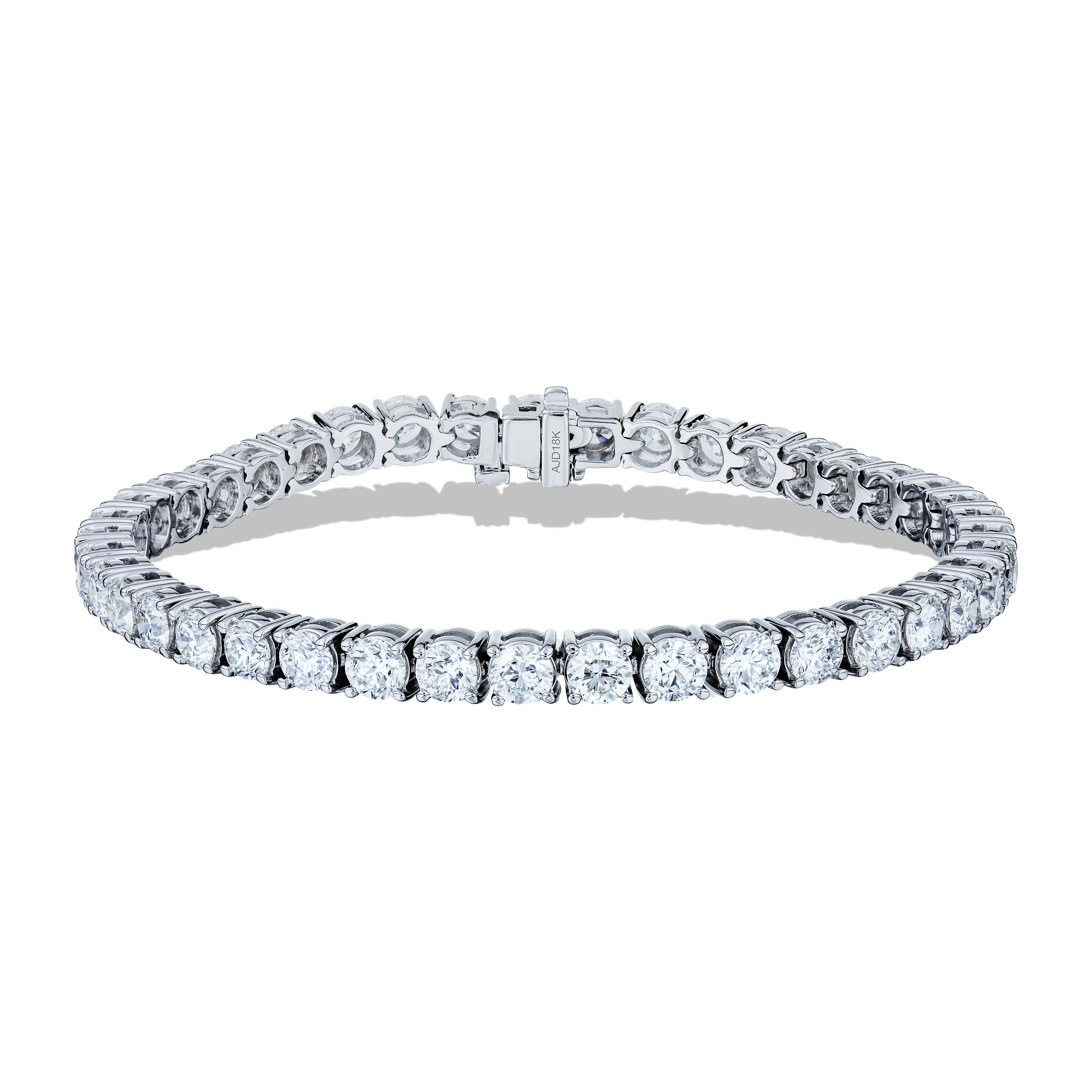 18K White Gold and Diamond Straight Line Bracelet - 3E9944BW