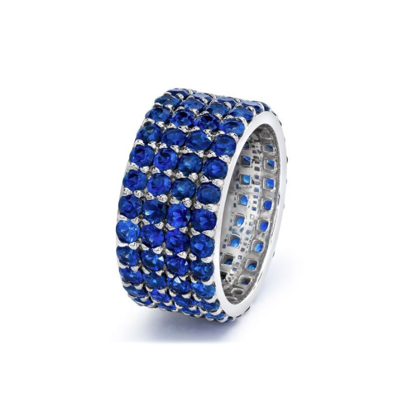 Brady Legler 18K White Gold Blue Sapphire Band - BLR-016BS18W