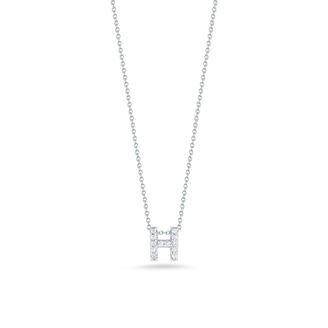 Roberto Coin 18K White Gold Tiny Treasures Diamond Love Letter 