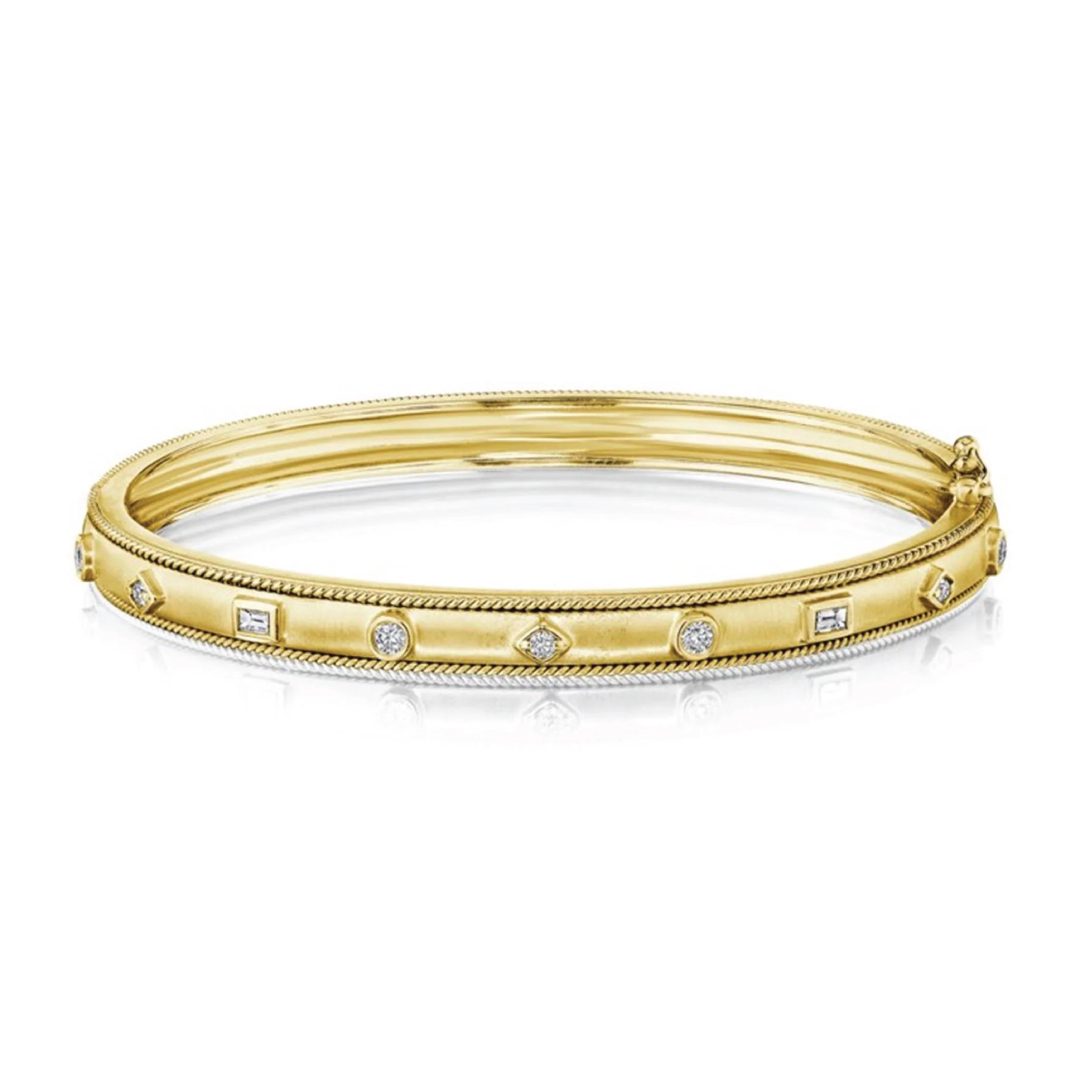 Penny Preville 18K Yellow Gold Amulet Diamond Bangle