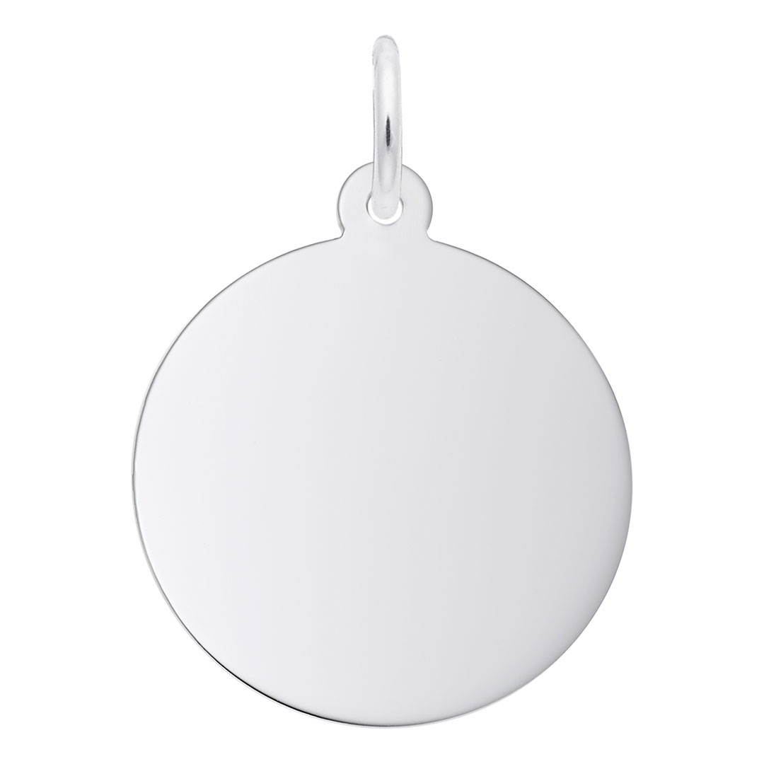 Sterling Silver 19mm Engraveable Disc Charm