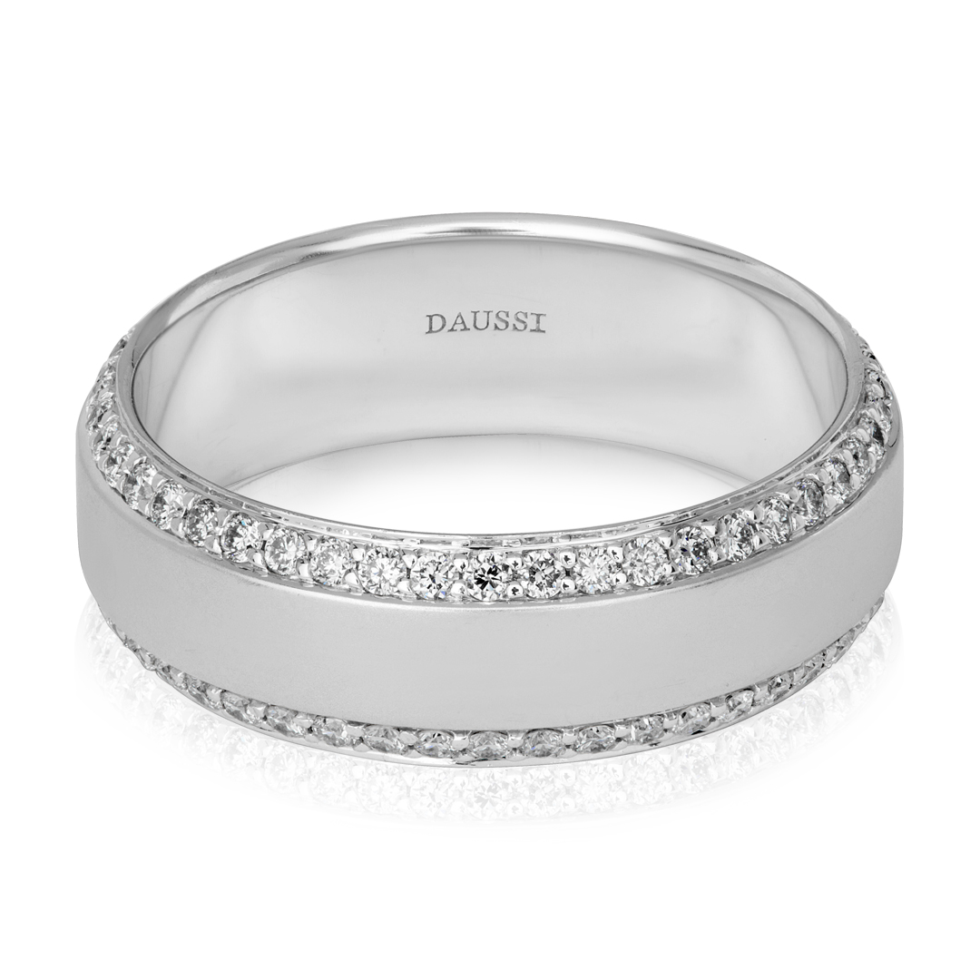 Henri Daussi 14k White Gold Band