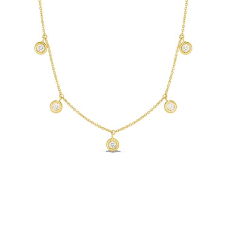 Roberto Coin 18K Yellow Gold Five Station Diamond Necklace