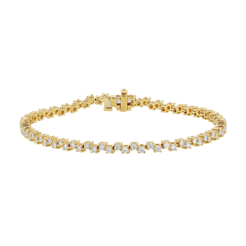 18K Yellow Gold and Diamond Tennis Bracelet