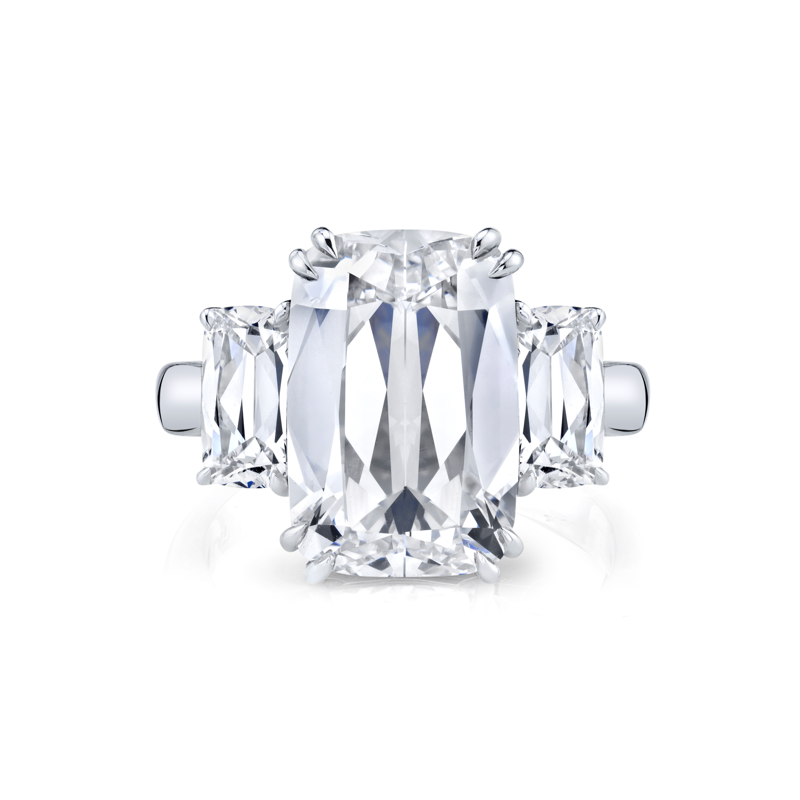 Platinum Diamond Three Stone Ring - 168084 JSM977