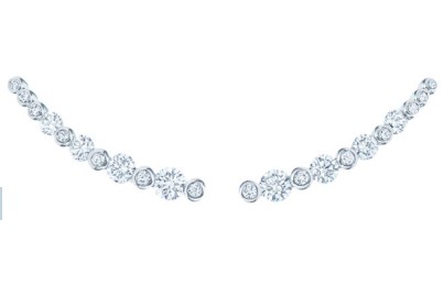 Kwiat 18K White Gold Lyric Curved Diamond Ear Climbers