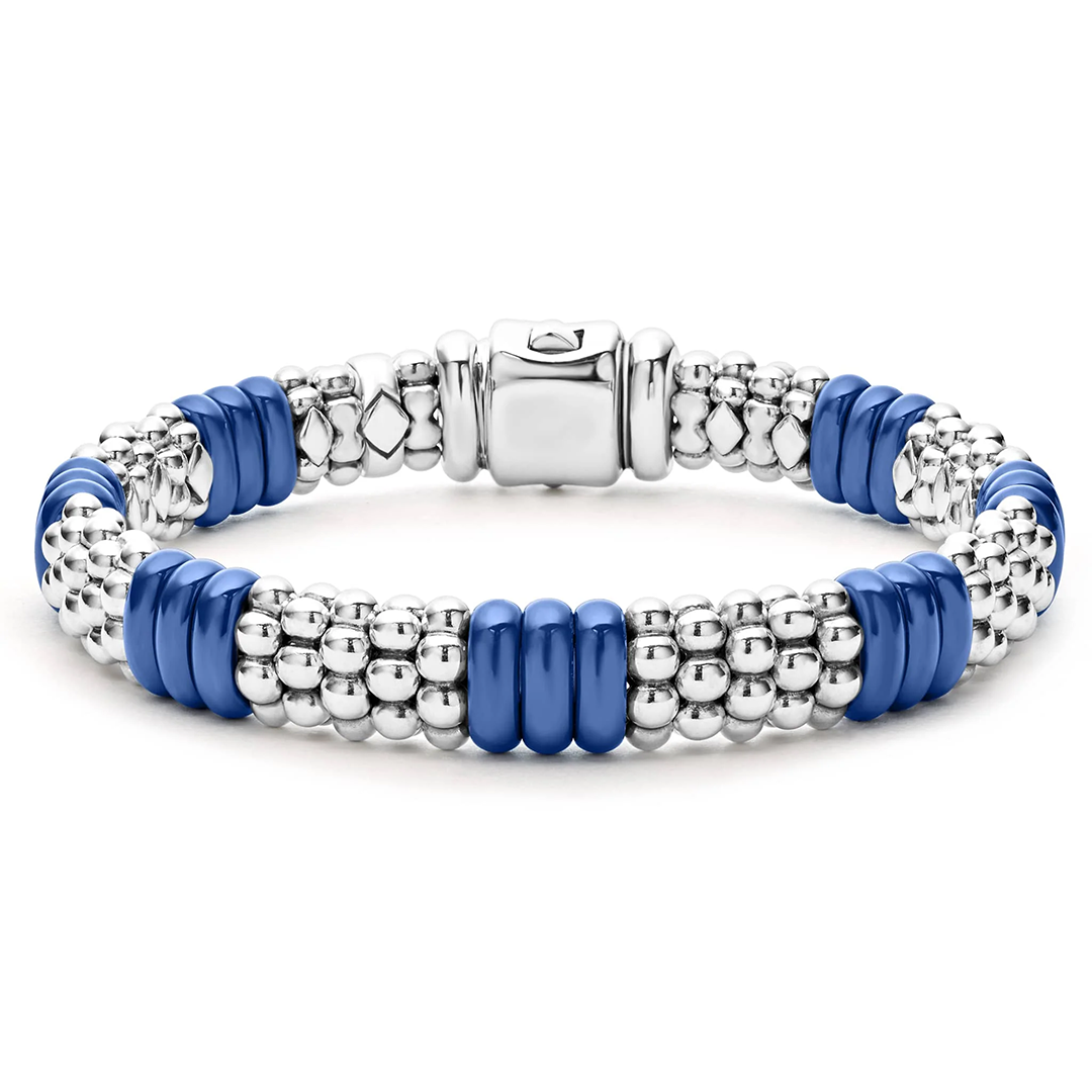 LAGOS Sterling Silver and Ultramarine Ceramic Blue Caviar Beaded Bracelet