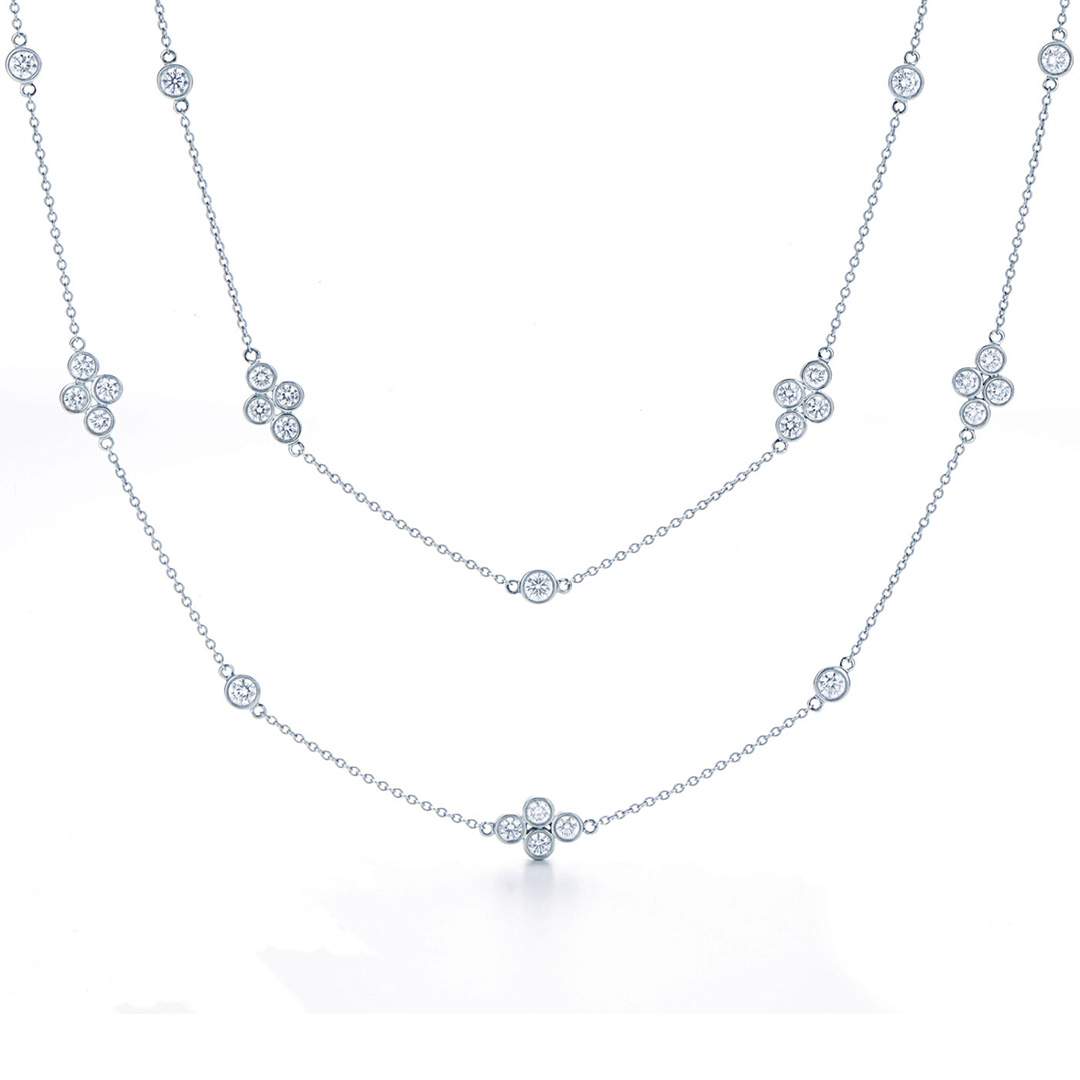 Kwiat 18K White Gold Diamond Strings Station Necklace
