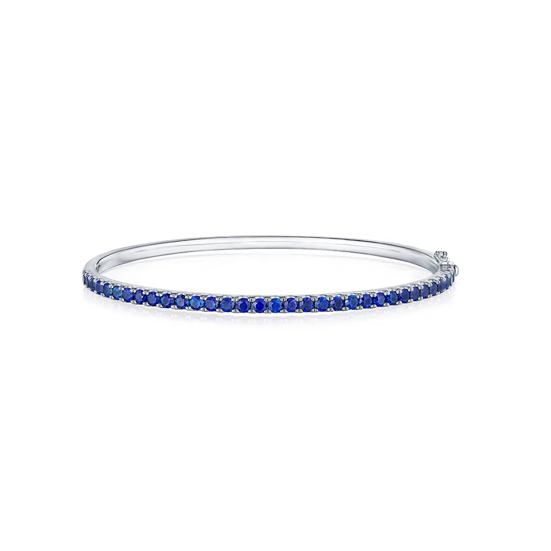 Kwiat 18K White Gold Blue Sapphire Bangle