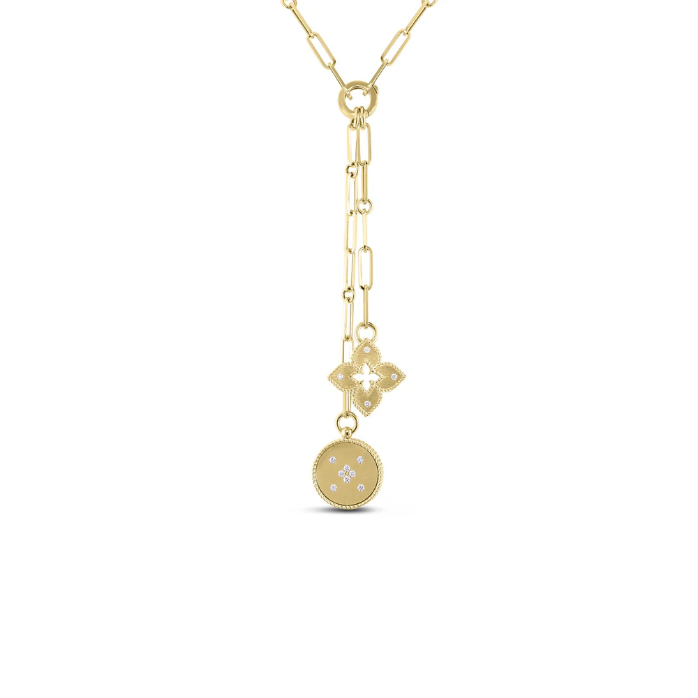 Roberto Coin 18K Yellow Gold Venetian Princess Diamond Medallion Necklace