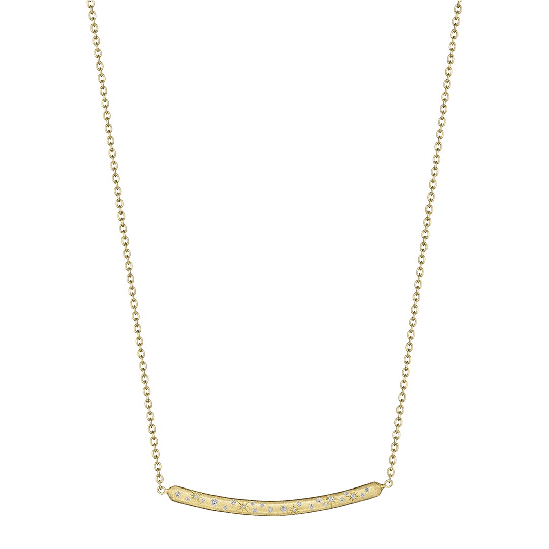 Penny Preville 18K Yellow Gold Galaxy Collection Diamond Bar Necklace