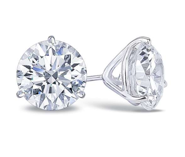 Platinum Diamond Stud Earrings - 6448
