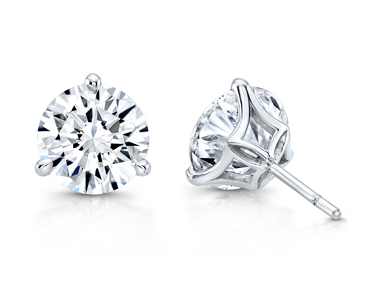 18K White Gold Diamond Stud Earrings - 6449